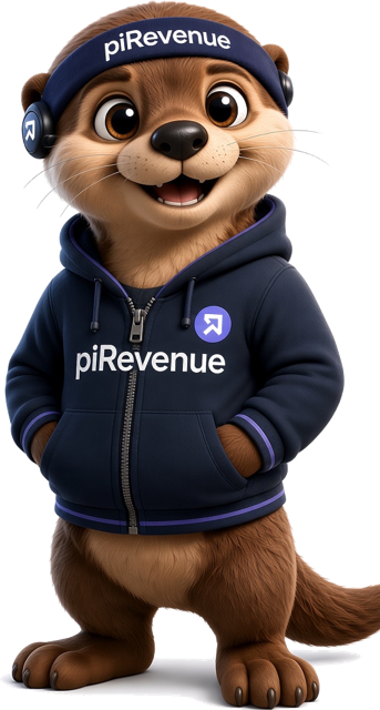 Remi, the piRevenue otter mascot, pointing to a fresh opportunity